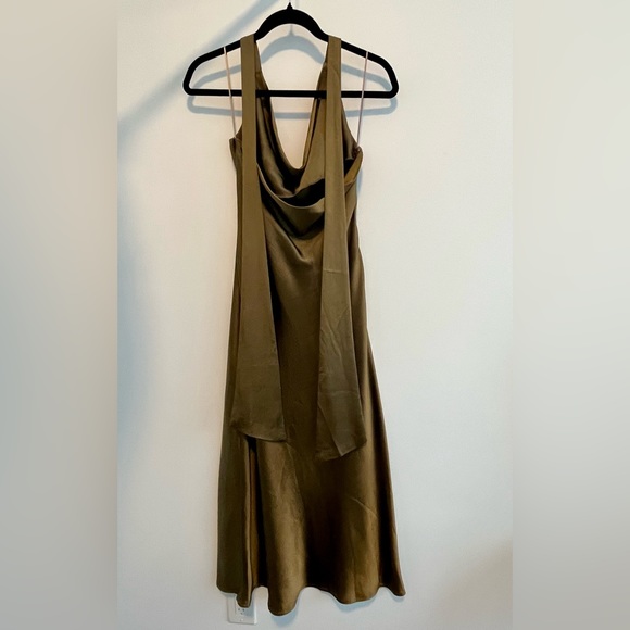 Oliver Satin Cowl Neck Halter Dress - Picture 2 of 11